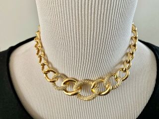 Christian Dior Choker Necklace Gold Plate
