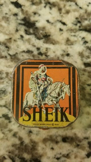 Sheik Vintage Condom Tin Birth Control Quack Medicine Fishing Hooks