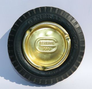 VINTAGE RARE GENERAL POPO TIRE RUBBER ADVERTISING ASHTRAY MADE IN MEXICO 6 3