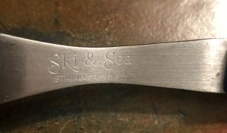 Vintage Ski & Sea Stainless Japan Meat Carving Fork - Wood Handle 3