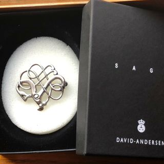 David Andersen Viking Saga Modernist.  925 Sterling Silver Pin Norway W/ Box