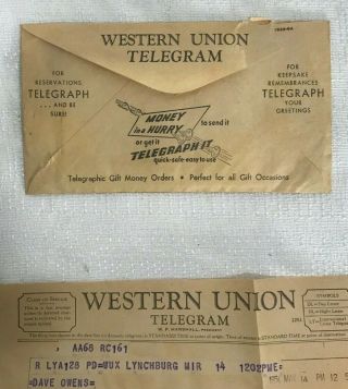 Vintage Western Union Telegram 1956 Anderson Furniture Company Anderson SC 3