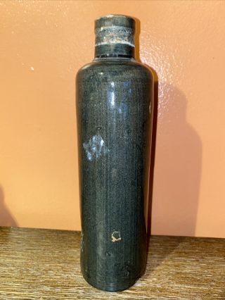 Vintage James B Beam Tan Stoneware Crock Bottle 9 Inches York Tall Narrow