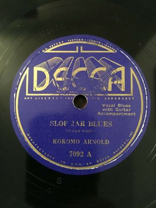 78 Decca 7092 - Kokomo Arnold - Slop Jar Blues / Black Annie - V,  Guitar Blues