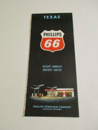Vintage 1960 Phillips 66 Texas State Highway Gas Station Road Map - Box 7 2
