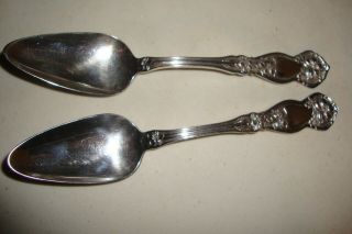 2 - Wm Rogers And Son Aa Silver Plate Orange Blossom Fruit Spoons