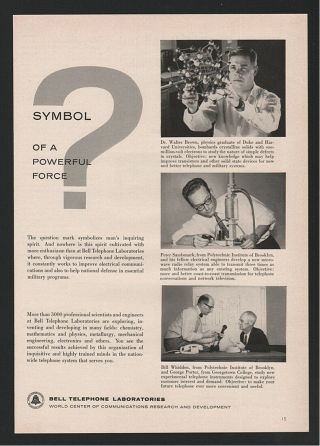 1958 Bell Telephone Labs Atomic Molecular Structure Brown Sandsmark Whidden Ad