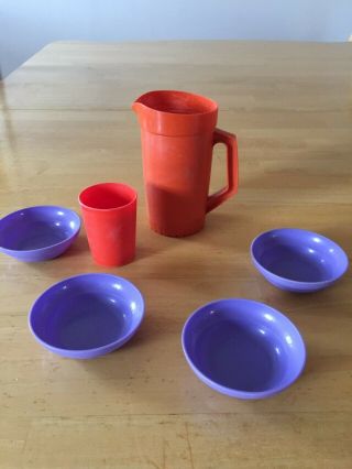 Vintage Tupperware Toys Tuppertoys Pitcher,  Bowls And Cup Guvc