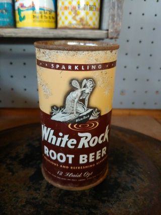 Early White Rock Root Beer 6 Flavor Flat Top Soda Can - - Pre - Zip Code