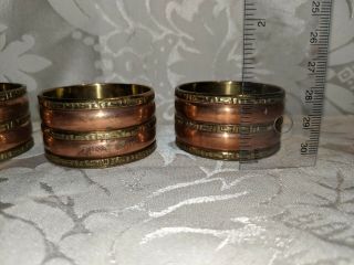 Antique Vintage Brass Copper Napkin Ring Holders Set of 4 3