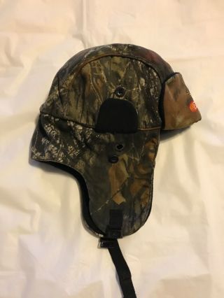 Dekalb seed camo winter stocking cap with ear flaps in 3