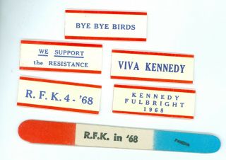 1968 Us Senator Robert Kennedy Presidential Political Campaign Seals & Nail File