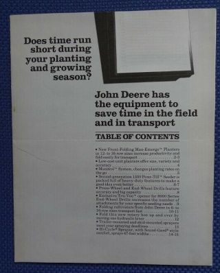 1979 John Deere Planting Equipment Mailer Brochure - Planter Cultivator Sprayer