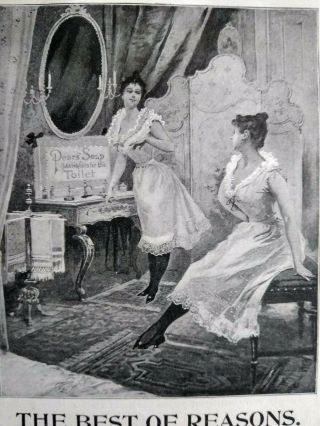 1899 Pears Soap Victorian Women In Lingerie Bathroom Art Vintage Print Ad