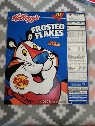 1995 Kelloggs Cereal Box Frosted Flakes Vintage