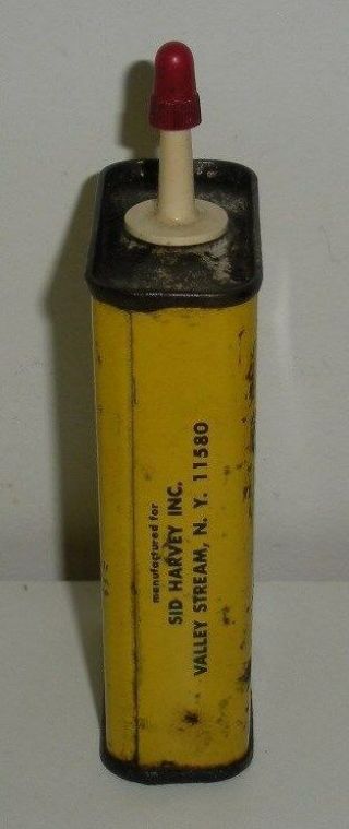 SID HARVEY ' S,  Motor Oil,  Valley Stream,  N.  Y. ,  Tin Oiler Can (5 Inches Tall) 3