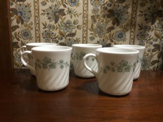 Corning Ware Corelle Callaway Ivy Pattern Set Of 5 Tea Or Coffee 3 - 1/2 " Mugs