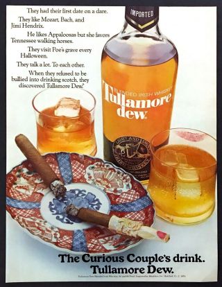 1976 Tullamore Dew Irish Whiskey Bottle Photo For Curious Couples Promo Print Ad
