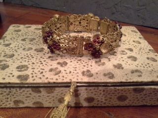 Fabulous Grapevine Themed Czech Art Deco Bracelet