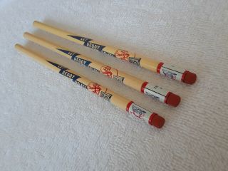Set Of 3 Vintage Unsharpened Pencils Reddy Kilowatt Electric " Let Reddy Do It "