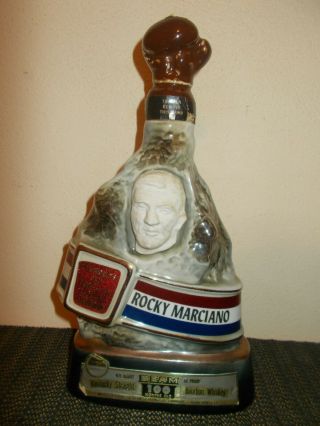 1973 Jim Beam Whiskey Decanter Rocky Marciano Undefeated Boxing Champ Empty