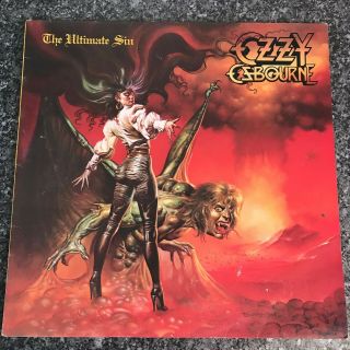 Rare Lp Vinyl Album Ozzy Osbourne The Ultimate Sin Uk 1st Press Epc 264404 Ex/ex
