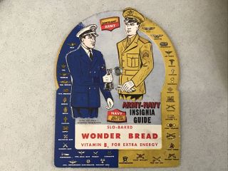 Us Wwii Advertising Wonder Bread Dial Guide Army Navy Rank Insignia Spotter 1942