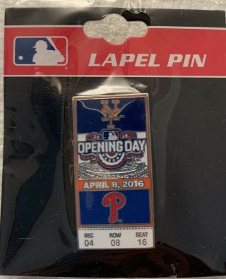 Ny Mets Opening Day 2 Pins 2016 Citi Field Philadelphia Phillies
