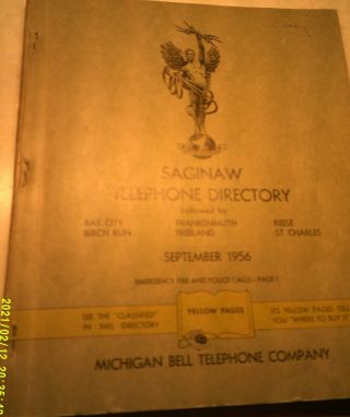 September 1956 Saginaw Yellow Pages Michigan Bell Phone Book
