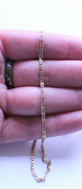 Estate 14k Yellow Gold Flat Link Chain Necklace 585 24 Inches 3 Grams