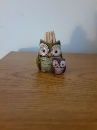 Miniature Owl Toothpick Holder