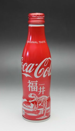 Coca Cola Fukui City Design Red Slim Aluminum Full Bottle Japan