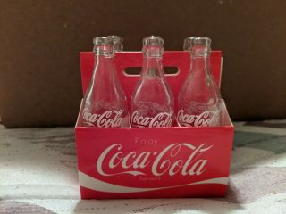 Coca Cola Miniature 6 Pack Glass Bottles
