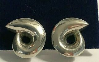 Vintage Modern Patricia Von Musulin Sterling Silver Clip On Earrings 36.  5g