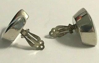 Vintage Modern PATRICIA VON MUSULIN Sterling Silver Clip on EARRINGS 36.  5g 3