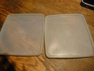 2 Tupperware Sheer Square Away Replacement Lids Seals For Sandwich Keepers 671