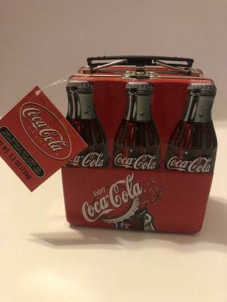 Vintage Coca - Cola Soda Pop Coke 6 Pack Metal 6 " Lunch Box Tin