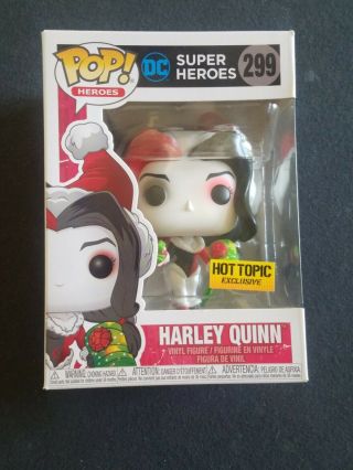 Funko Pop Dc Heroes: Holiday Harley Quinn 299 Hot Topic Exclusive.