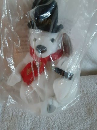 Vintage Coca Cola Beanbag Plush White Polar Bear Year 2000 In Bag