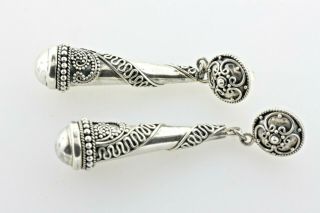 Suarti Bali Ba 925 Sterling Silver Indonesia Bead Ball Design Dangle Earrings
