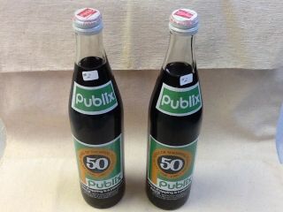 2 - 16oz Coca Cola Publix Commemorative 50th Anniver.  1930 - 1980 Bottles