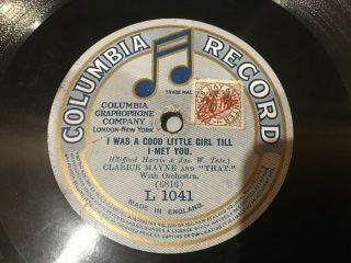 Clarice Mayne Music Hall 12 " 78 - I Was A Good Little Girl Till I Met You