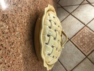 Vintage Ceramic Pie Keeper Lattice With Pie Plate,