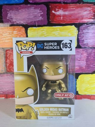 Funko Pop Dc Heroes Golden Midas Batman 163 Target Exclusive Nib