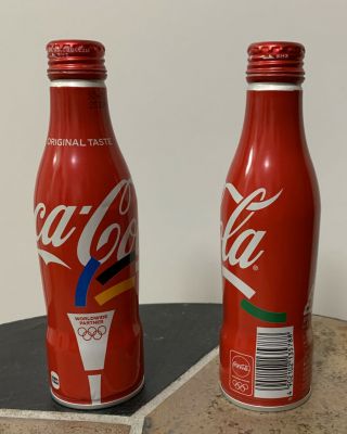 Coca Cola 2020 Tokyo Olympics Torch Relay Design Slim Bottle - 2 Empty Bottles