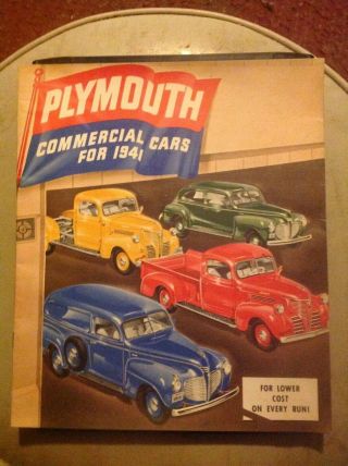 941 Plymouth Commercial Cars And Trucks Brochure.  Great Colors And Great Shape