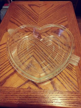 1930s Vintage Glasbake Safe - Bake Heart Shape Baking Dish Valentine 