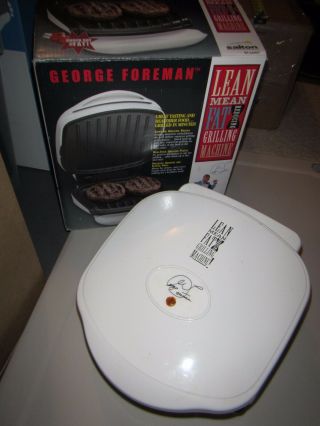 George Foreman Grill Grilling Machine Gr10a White Compact Size W Drip Tray & Box