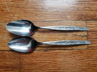 2 Vintage Collectable Rogers Co Stainless Steel Tea Spoons 6 " - Taiwan