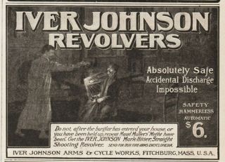 1904 Iver Johnson Fitchburg Ma Safety Hammerless Automatic Pistol Handgun Ad